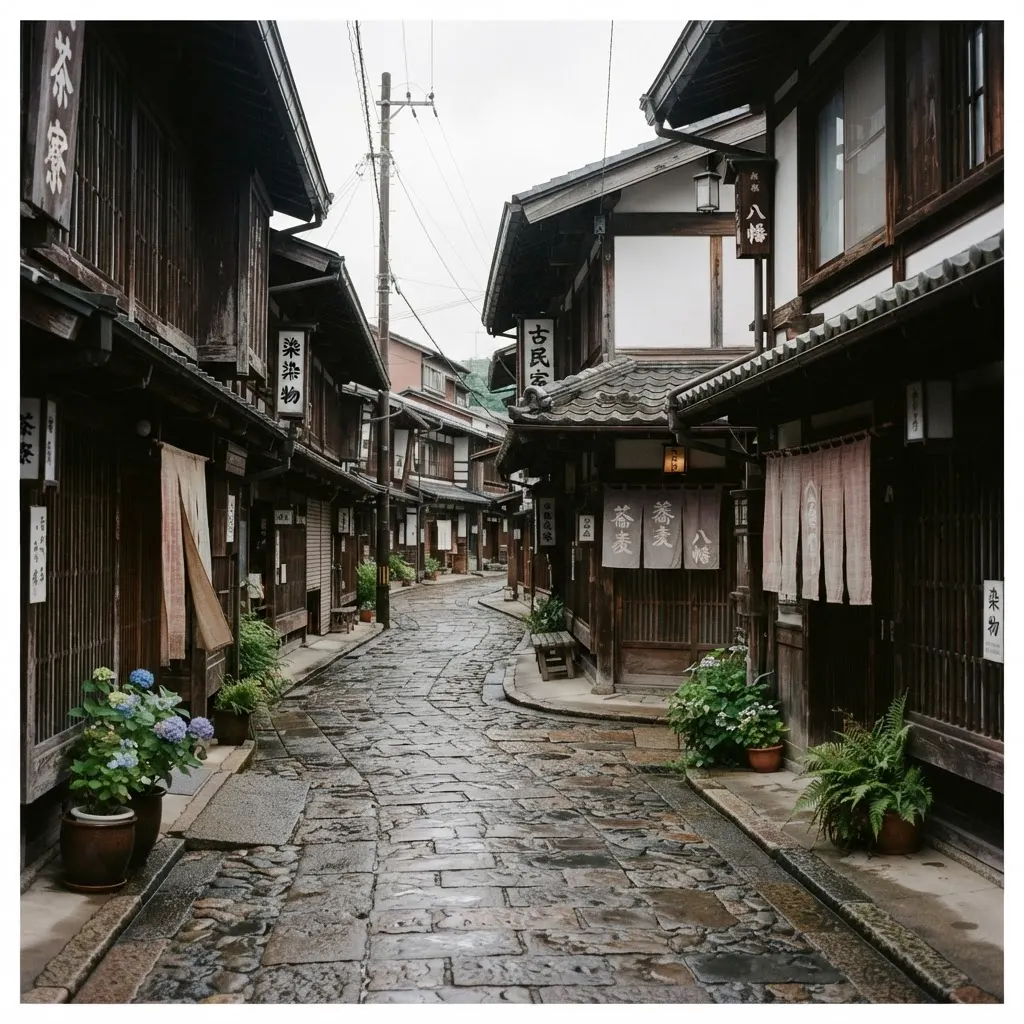 左の細い道へ
