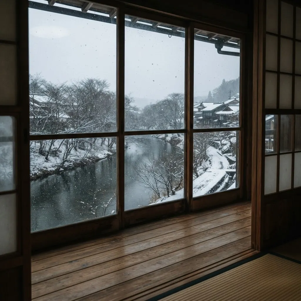 冬の縁側からの眺め