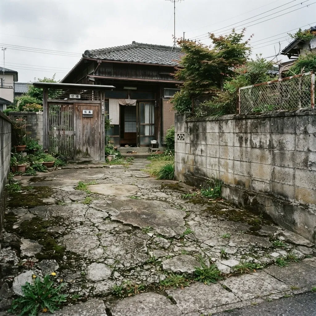 駐車場土間と塀の補修（施工前）