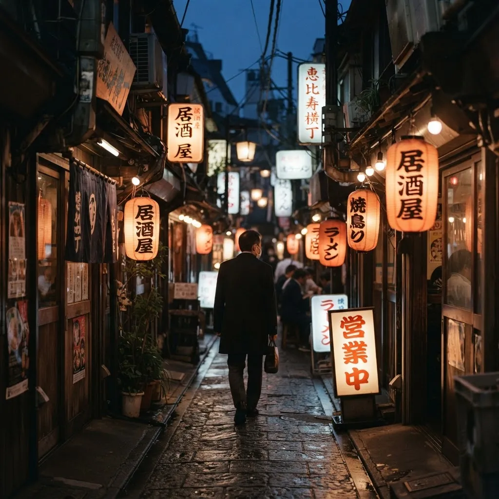 暮れ方の路地