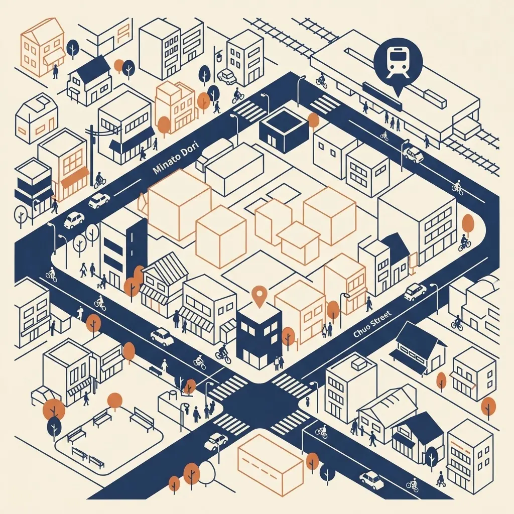 事務所周辺の地図イラスト